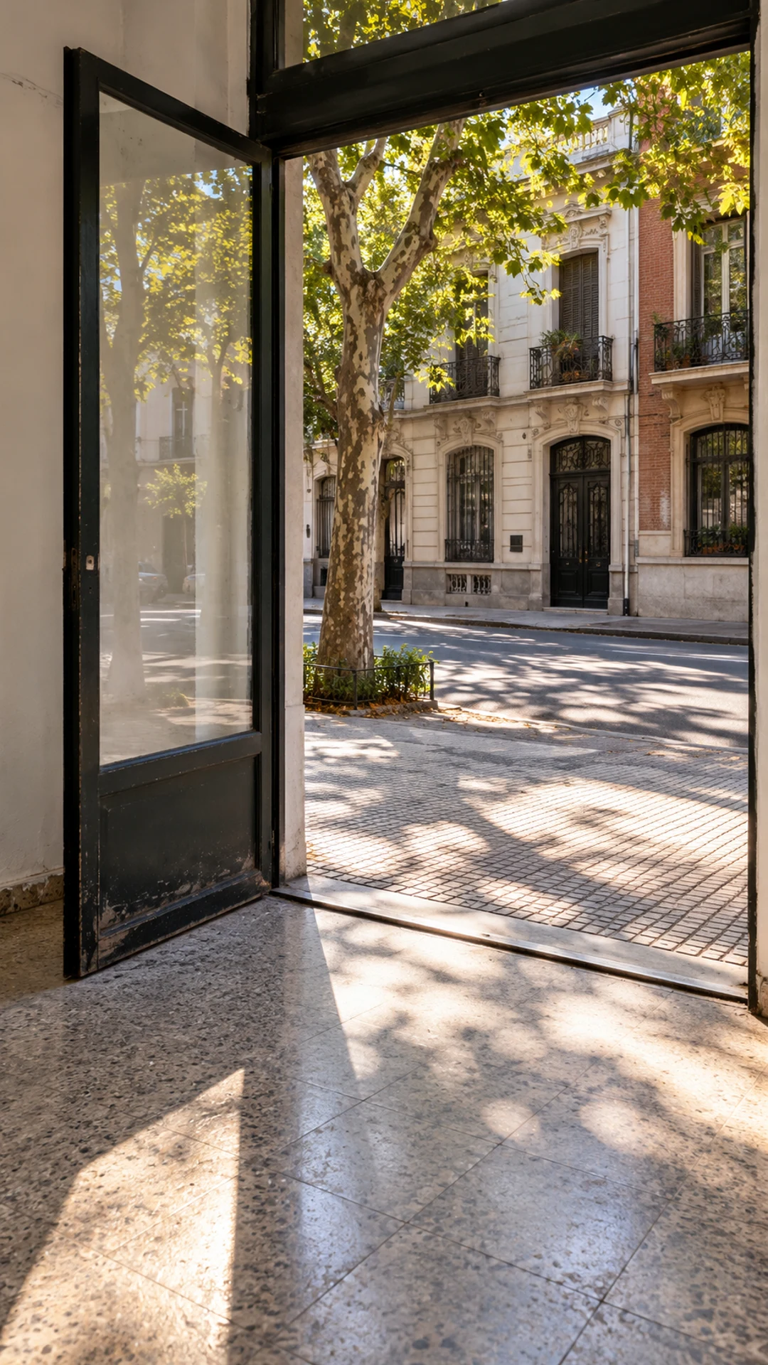 Acceso de un local comercial porteño para evaluar su ubicación y las habilitaciones en CABA